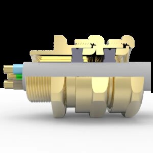 Wartel messing, twee seals, ongearmeerde kabel, M40 - C