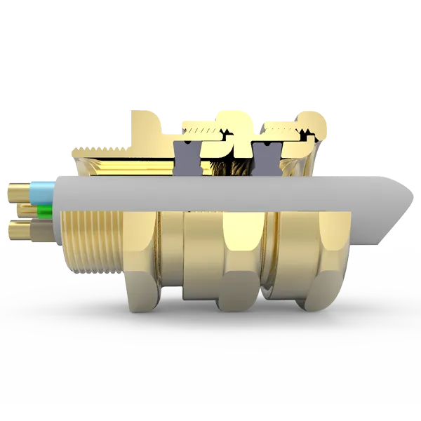 Wartel messing, ATEX Exed/Exd, ongearm.kabel, 2 seals, M40 - C2