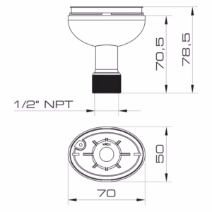 ELYPS MB 1/2 NPTF POLE BASE BK