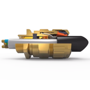 Wartel RVS, ATEX Exe/Exd arm.klem, voor loodmantel, M40 - C2
